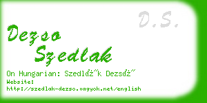 dezso szedlak business card